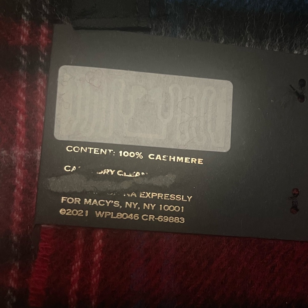 NWT Club Room Mens Plaid Cashmere Scarf - Picture 3 of 10